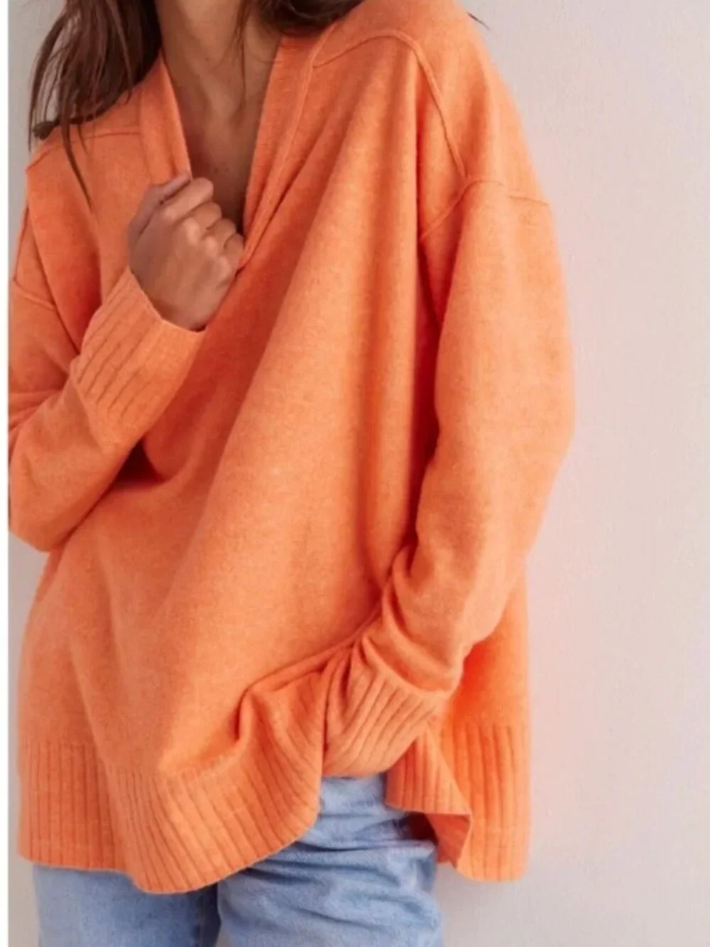 NWT Free People Phoebe Pullover in Scarlet Ibis